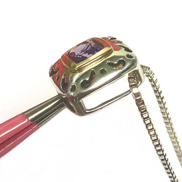 KREMENTZ STERLING & 18k Amethyst NECKLACE - Picture 8 of 8